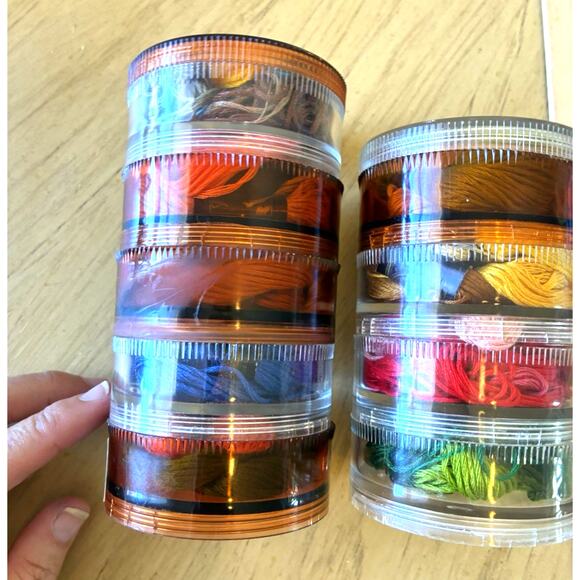 Lot DMC Embroidery Thread And Round Organizer Arts Crafts Lot Over 45 New & Used - Picture 3 of 10